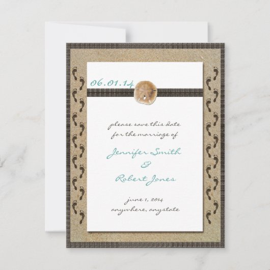 砂のフットプリント日付を保存 セーブザデート (正面)