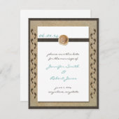 砂のフットプリント日付を保存 セーブザデート (正面/裏面)