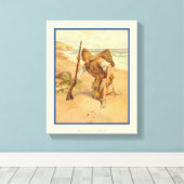 砂のフットプリント2 キャンバスプリント (インサイチュ (ウッドフロア))