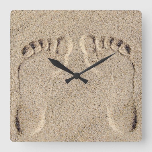 砂のフットプリント スクエア壁時計 (正面)