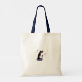 砂のワインの足指を手のおもしろいビーチ猫 トートバッグ (裏面)