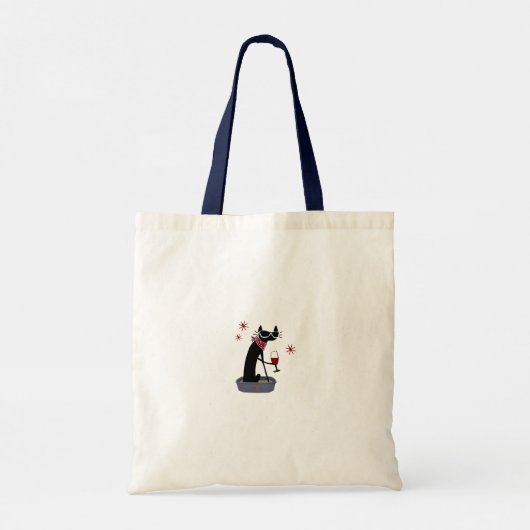 砂のワインの足指を手のおもしろいビーチ猫 トートバッグ (裏面)