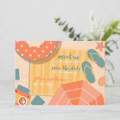 砂の上での結婚式のご案内 招待状 (スタンド正面)