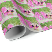 砂の上でヒトデとフリップフロップ ラッピングペーパー (ロールコーナー)