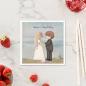 砂の上で可愛い花嫁 スタンダードカクテルナプキン (インサイチュ)