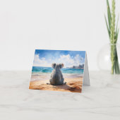 砂の上にコアラビーチメリークリスマス カード (裏面)