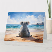 砂の上にコアラビーチメリークリスマス カード (裏面)