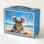 砂の上にコアラビーチメリークリスマス メタルランチボックス (裏面)