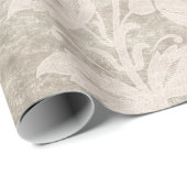 砂の上にスクロールワークの花をクリーム ラッピングペーパー (ロールコーナー)