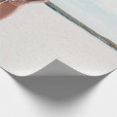 砂の上にビキニを立てている女性 ラッピングペーパー (角)