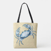 砂の上に青いカニを トートバッグ (裏面)