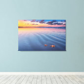 砂の上のヒトデ キャンバスプリント (インサイチュ (ウッドフロア))