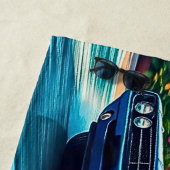 砂の上の名前、赤と青のマッスルカー ビーチタオル (インサイチュ)