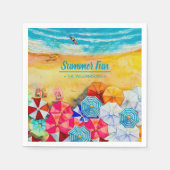 砂の上の夏の傘 スタンダードカクテルナプキン (正面)