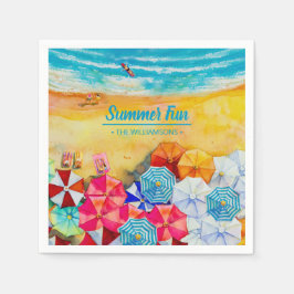 砂の上の夏の傘 スタンダードカクテルナプキン