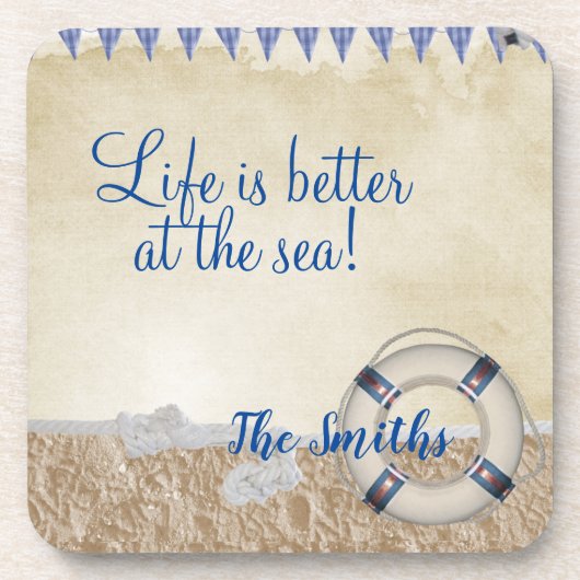 砂の上の救命具 コースター (正面)