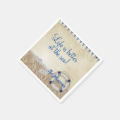 砂の上の救命具 スタンダードカクテルナプキン (角)