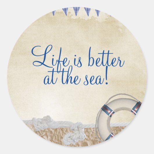 砂の上の救命具 ラウンドシール (正面)