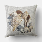 砂の上の貝殻の配列 クッション (裏面)