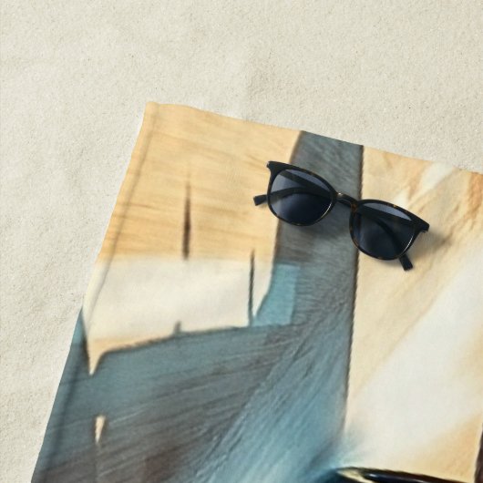 砂の上の赤いレーシングカーの名前 ビーチタオル (インサイチュ)