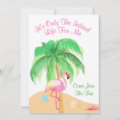 砂の上の足跡 フラミンゴパーティー招待状 招待状 (裏面)