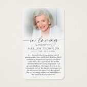 砂の上の足跡 写真入り追悼カード (裏面)
