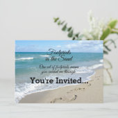 砂の上の足跡  inspirational クリスチャン 招待状 (スタンド正面)