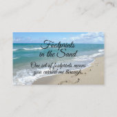 砂の上の足跡  inspirational Christian 名刺 (裏面)