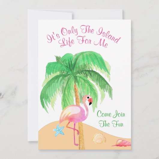 砂の上の足 フラミンゴパーティー招待状 招待状 (裏面)