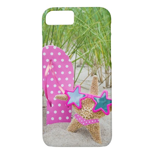 砂の中でヒトデとパラパラと浮く Case-Mate iPhoneケース (裏面)