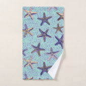 . .砂の中で魚を釣り上げる バスタオルセット (ハンドタオル)