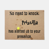 砂の中にペット犬の手の印刷ノックする必要がない ドアマット (正面)