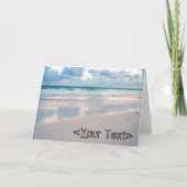 砂の中に名を書連ねる新郎新婦 カード (裏面)