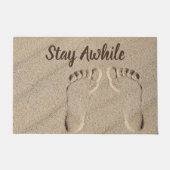 砂の中に足跡を残す ドアマット (正面)