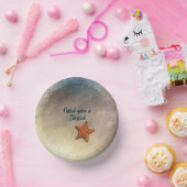 砂の中のオレンジヒトデとサーフィンのカスタマイズ ペーパーボウル (パーティー)