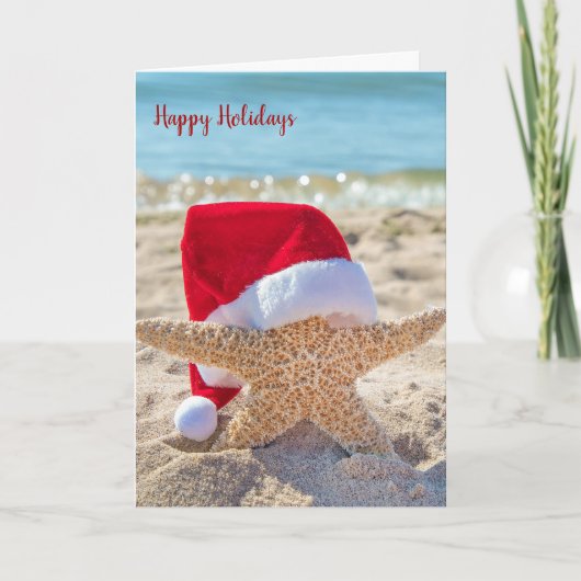 砂の中のクリスマスヒトデ カード (正面)