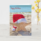 砂の中のクリスマスヒトデ カード (黄色い花)