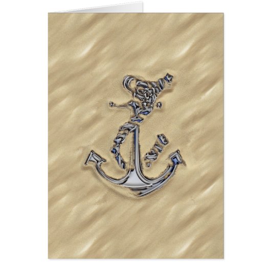 砂の中のクロムのようなロープいかり (正面)