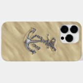 砂の中のクロム銀のロープいかり Case-Mate iPhoneケース (裏面 (横))
