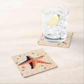 砂の中のヒトデ スクエアペーパーコースター (インサイチュ)
