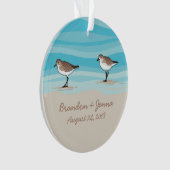 砂の中のビーチ結婚式日付名のサンドピアス オーナメント (正面)