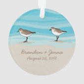 砂の中のビーチ結婚式日付名のサンドピアス オーナメント (裏面)