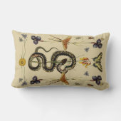 砂の中のヘビ、アゲハチョウ、野草 ランバークッション (裏面)