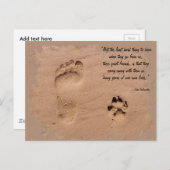 砂の中のペットとオーナープリント ポストカード (正面/裏面)
