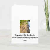 砂の中の乳がんカードピンクリボン カード (裏面)