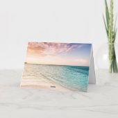 砂の中の二つの結婚ハート サンキューカード (裏面)