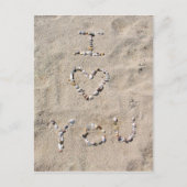 砂の中の書貝殻であなたが大好き ポストカード (正面)