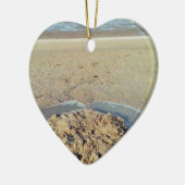 砂の中の水の円ビーチ、夏の時間 セラミックオーナメント (左)