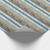 砂の中の水の円ビーチ、夏の時間 ラッピングペーパー (角)