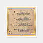 砂の中の紙のナプキンの足跡 スタンダードカクテルナプキン (正面)